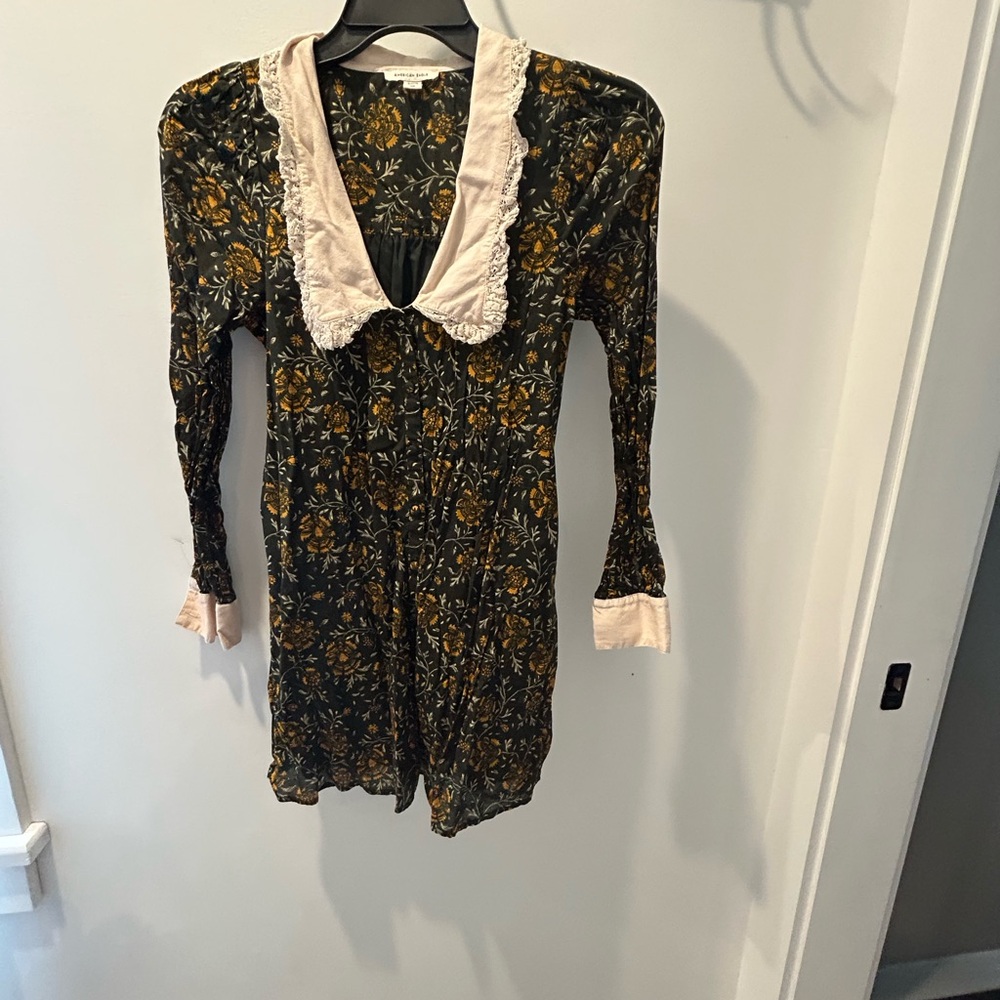 American Eagle Outfitters Floral Dress - Green and Cream